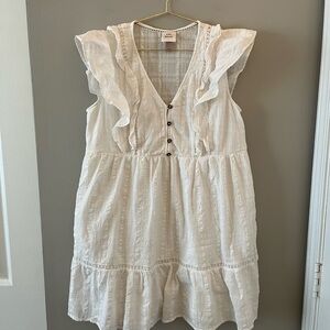 White Ruffled tunic Dress
